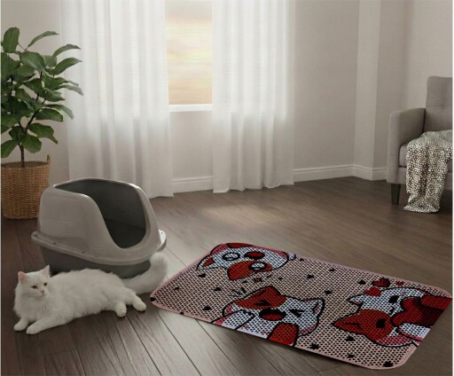 Covoras litiera pentru colectarea granulelor de nisip, Paws &amp; Whiskers, Cat Lıtter Mat 27, Multicolor
