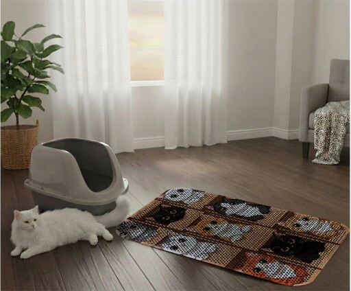 Covoras litiera pentru colectarea granulelor de nisip, Paws &amp; Whiskers, Cat Lıtter Mat 29, Multicolor