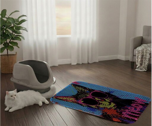 Covoras litiera pentru colectarea granulelor de nisip, Paws &amp; Whiskers, Cat Lıtter Mat 30, Multicolor