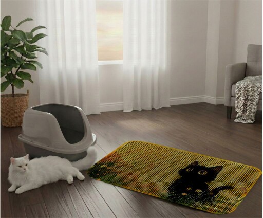 Covoras litiera pentru colectarea granulelor de nisip, Paws &amp; Whiskers, Cat Lıtter Mat 31, Multicolor