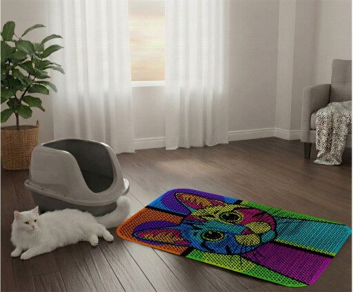 Covoras litiera pentru colectarea granulelor de nisip, Paws &amp; Whiskers, Cat Lıtter Mat 32, Multicolor