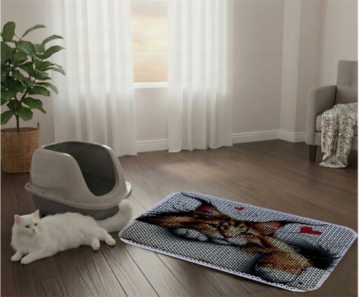 Covoras litiera pentru colectarea granulelor de nisip, Paws &amp; Whiskers, Cat Lıtter Mat 33, Multicolor