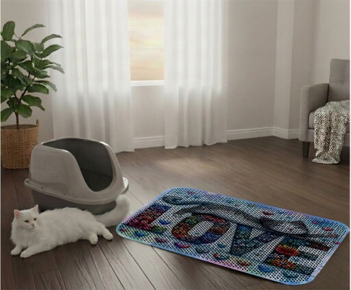 Covoras litiera pentru colectarea granulelor de nisip, Paws &amp; Whiskers, Cat Lıtter Mat 37, Multicolor