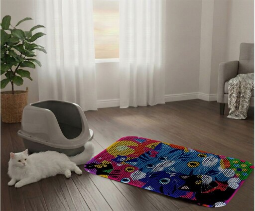 Covoras litiera pentru colectarea granulelor de nisip, Paws &amp; Whiskers, Cat Lıtter Mat 41, Multicolor