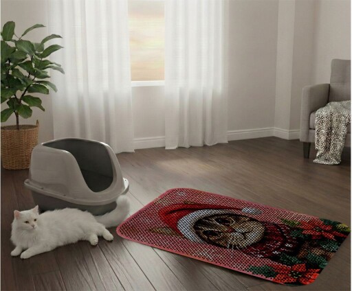 Covoras litiera pentru colectarea granulelor de nisip, Paws &amp; Whiskers, Cat Lıtter Mat 43, Multicolor