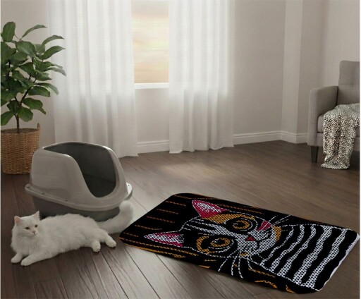 Covoras litiera pentru colectarea granulelor de nisip, Paws &amp; Whiskers, Cat Lıtter Mat 45, Multicolor