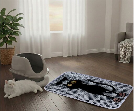 Covoras litiera pentru colectarea granulelor de nisip, Paws &amp; Whiskers, Cat Lıtter Mat 46, Multicolor