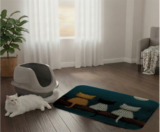 Covoras litiera pentru colectarea granulelor de nisip, Paws &amp; Whiskers, Cat Lıtter Mat 48, Multicolor