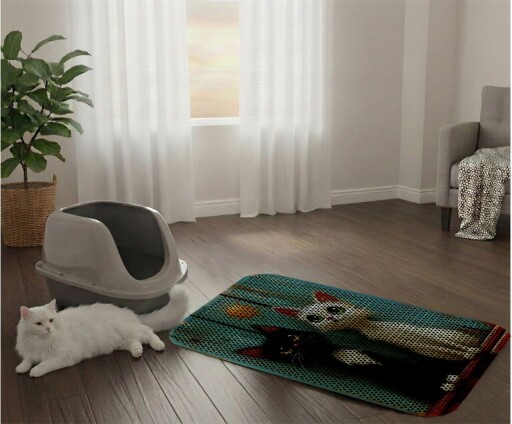 Covoras litiera pentru colectarea granulelor de nisip, Paws &amp; Whiskers, Cat Lıtter Mat 49, Multicolor