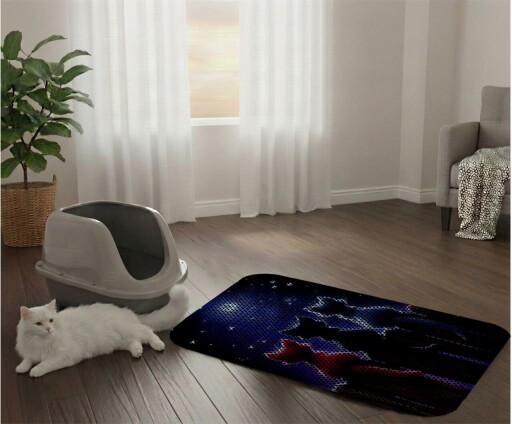 Covoras litiera pentru colectarea granulelor de nisip, Paws &amp; Whiskers, Cat Lıtter Mat 50, Multicolor