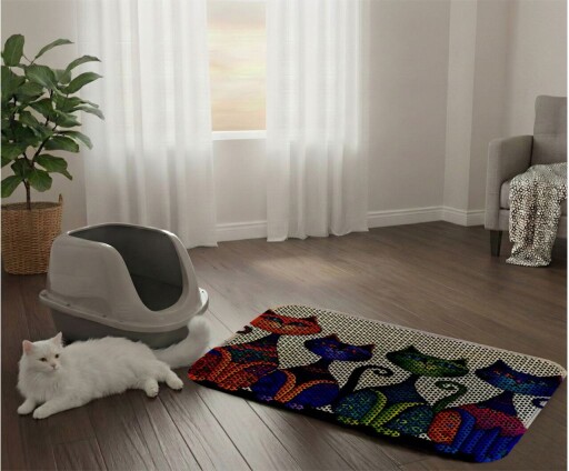 Covoras litiera pentru colectarea granulelor de nisip, Paws &amp; Whiskers, Cat Lıtter Mat 53, Multicolor
