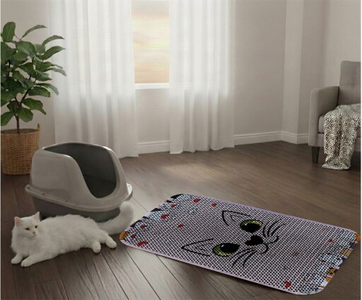 Covoras litiera pentru colectarea granulelor de nisip, Paws &amp; Whiskers, Cat Lıtter Mat 60, Multicolor