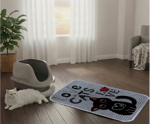 Covoras litiera pentru colectarea granulelor de nisip, Paws &amp; Whiskers, Cat Lıtter Mat 64, Multicolor