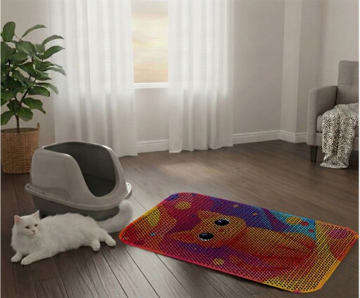 Covoras litiera pentru colectarea granulelor de nisip, Paws &amp; Whiskers, Cat Lıtter Mat 69, Multicolor