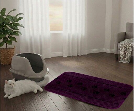 Covoras litiera pentru colectarea granulelor de nisip, Paws &amp; Whiskers, Cat Lıtter Mat 70, Multicolor