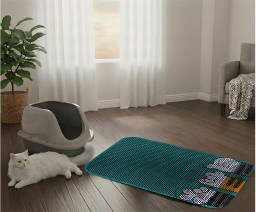 Covoras litiera pentru colectarea granulelor de nisip, Paws &amp; Whiskers, Cat Lıtter Mat 71, Multicolor