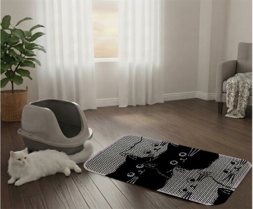 Covoras litiera pentru colectarea granulelor de nisip, Paws &amp; Whiskers, Cat Lıtter Mat 74, Multicolor
