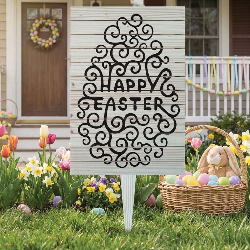 Semn de curte, Elegant Easter Egg, 38x58 cm, Multicolor