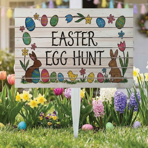 Semn de curte, Easter Egg Hunt, 58x38 cm, Multicolor