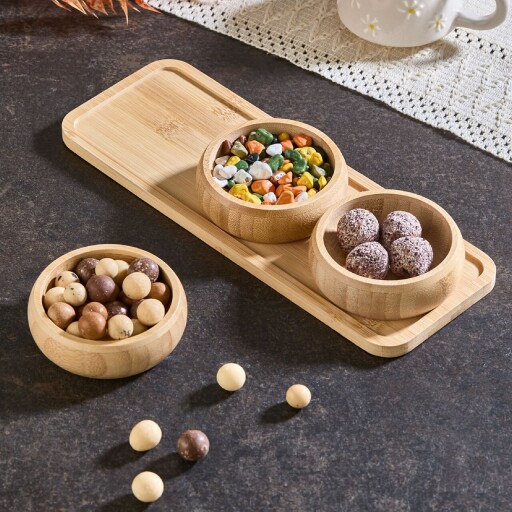 Set boluri pentru aperitive, Hermia, 964FRM3321, Dimensiuni tavă: 11 x 30 x 1 cm (1 bucată), Multicolor