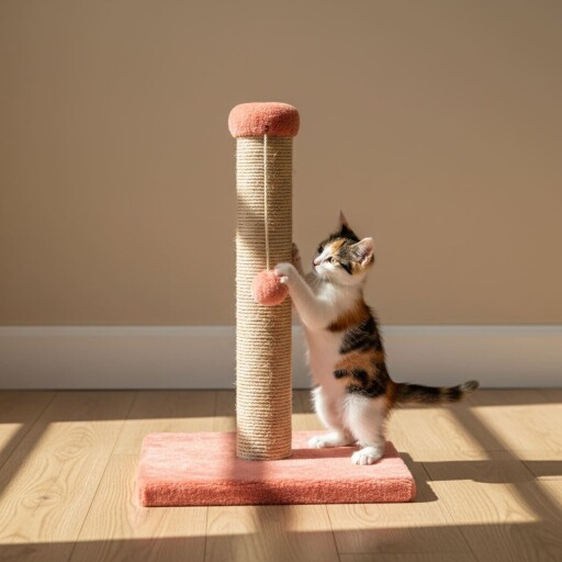 Zgarietor pentru pisici, Paws &amp; Whiskers, Luca, Coral