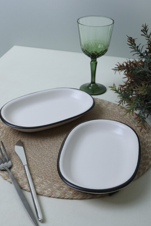 Set platouri servire, Hermia, 275KRM2515, Eco-Friendly, Alb mat