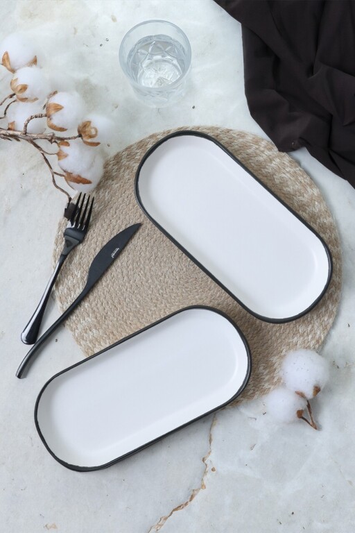Set platouri servire, Hermia, 275KRM2524, Eco-Friendly, Alb mat