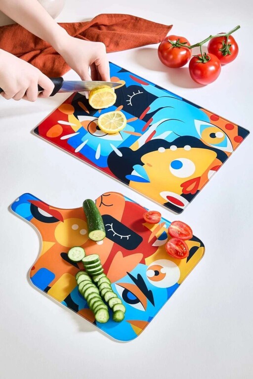 Set de tocătoare, Hermia, 337GLZ1207, Curățare ușoară, Multicolor