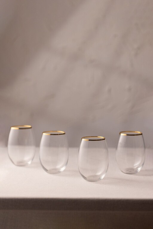 Set pahare, Hermia, 127RKL1105, Auriu / Transparent