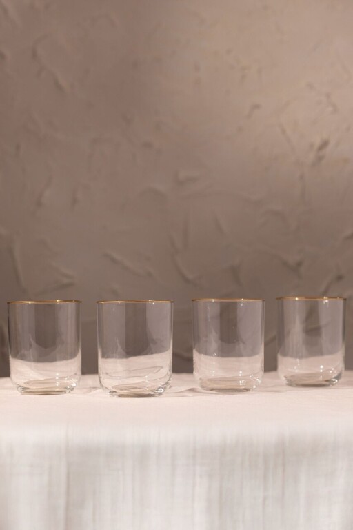 Set pahare, Hermia, 127RKL1117, Auriu / Transparent