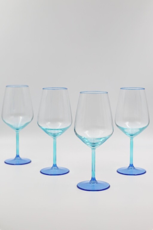 Set de pahare de vin, Hermia, 127RKL1153, Albastru / Turcoaz