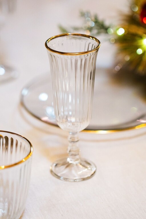 Set de pahare de vin, Hermia, 127RKL1187, Auriu / Transparent