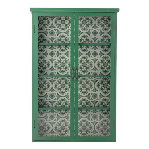 Vitrină verde din lemn de brad suspendată 81x122x22 cm Hazem – Bloomingville
