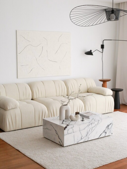 Canapea 3 locuri, Atelier del Sofa, 383EVN1249, Alb