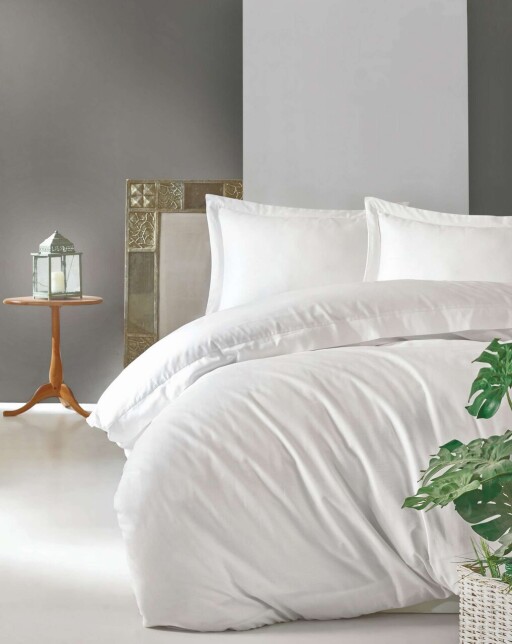 Set de huse de pilotă Satin King (Marea Britanie), L'essentiel Maison, Elegant, Bumbac Satinat, Alb