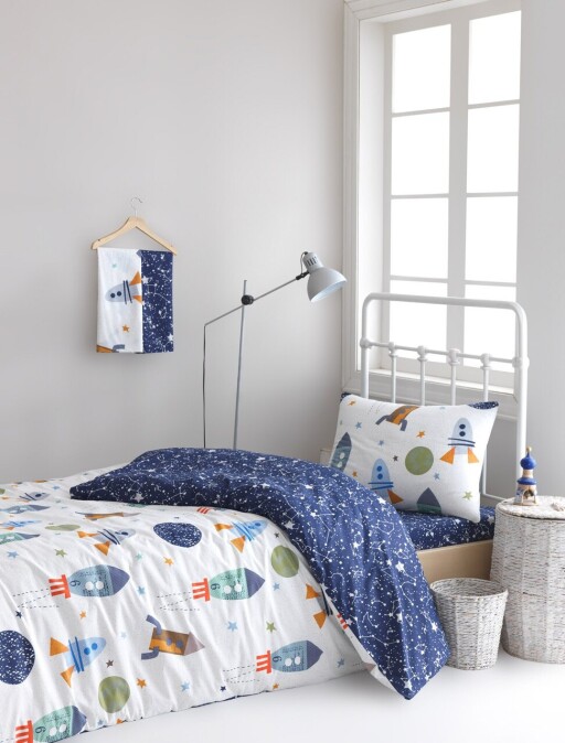 Lenjerie de pat pentru o persoana (FR), 2 piese, L'essentiel Maison, Spacex, 65% bumbac/35% poliester, Multicolor