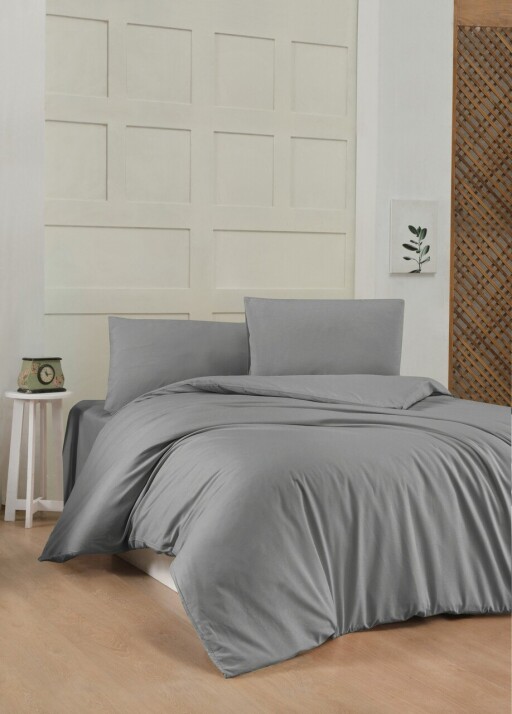 Lenjerie de pat pentru o persoana Single XXL (DE), L'essentiel Maison, Dark Grey, Gri inchis
