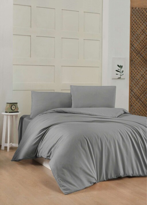 Lenjerie de pat dubla Super King (EU) (IT), L'essentiel Maison, Dark Grey, Gri inchis