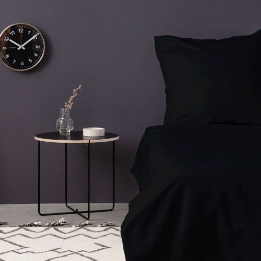 Lenjerie de pat dubla Super King (EU) (IT), 3 piese, L'essentiel Maison, De Black, Negru