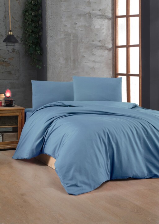 Lenjerie de pat dubla King (FR), L'essentiel Maison, Blue, Albastru