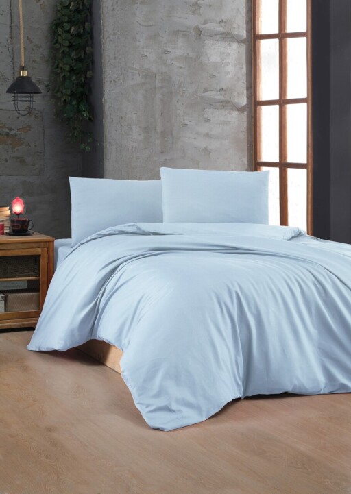 Lenjerie de pat dubla Super King (FR), L'essentiel Maison, Light Blue, Albastru deschis
