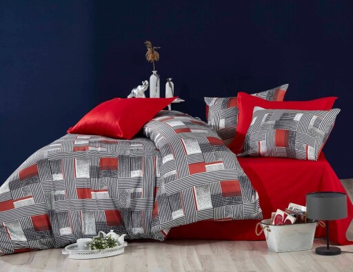 Lenjerie de pat dubla King (FR), 3 piese, L'essentiel Maison, 478, Multicolor