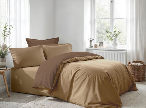 Lenjerie de pat dubla King (FR), L'essentiel Maison, Light Brown, Maro, Maro deschis / Maro