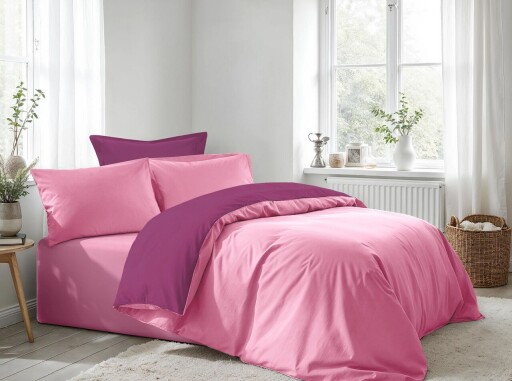Lenjerie de pat dubla King (FR), L'essentiel Maison, Pink, Mov, Roz / Mov