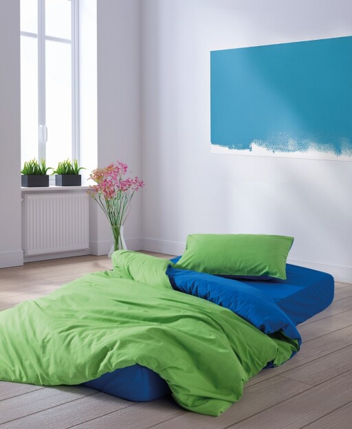 Lenjerie de pat pentru o persoana Single XXL (DE), L'essentiel Maison, Sage, Verde albastru