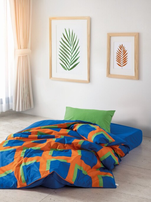Lenjerie de pat pentru o persoana (DE), L'essentiel Maison, Venus, Albastru / Verde / Portocaliu