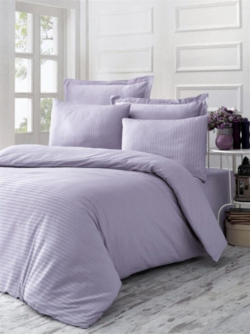 Lenjerie de pat pentru o persoana (FR), L'essentiel Maison, Line, Lila