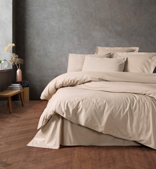 Lenjerie de pat pentru o persoana Single XXL (DE), L'essentiel Maison, Plain, Bej