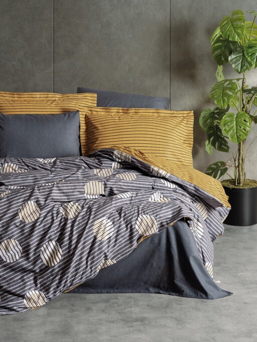 Lenjerie de pat dubla Super King (EU) (IT), L'essentiel Maison, Strew, Gri