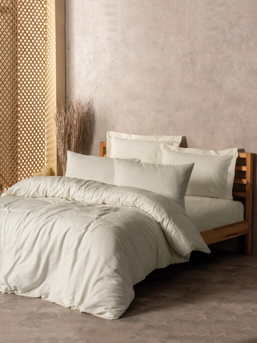 Lenjerie de pat dubla (DE), L'essentiel Maison, Plaid, Crem